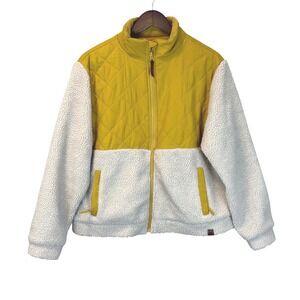 LIV Outdoor Dahlia Sherpa Jacket Gold Yellow Quilted Yoke size Large